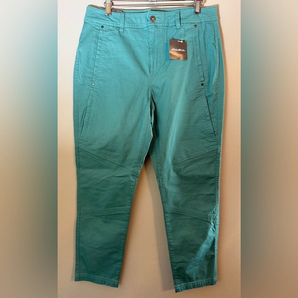 NWT Eddie Bauer Women's WR Cityscape Ankle Pant in Reef Blue Green Size 10